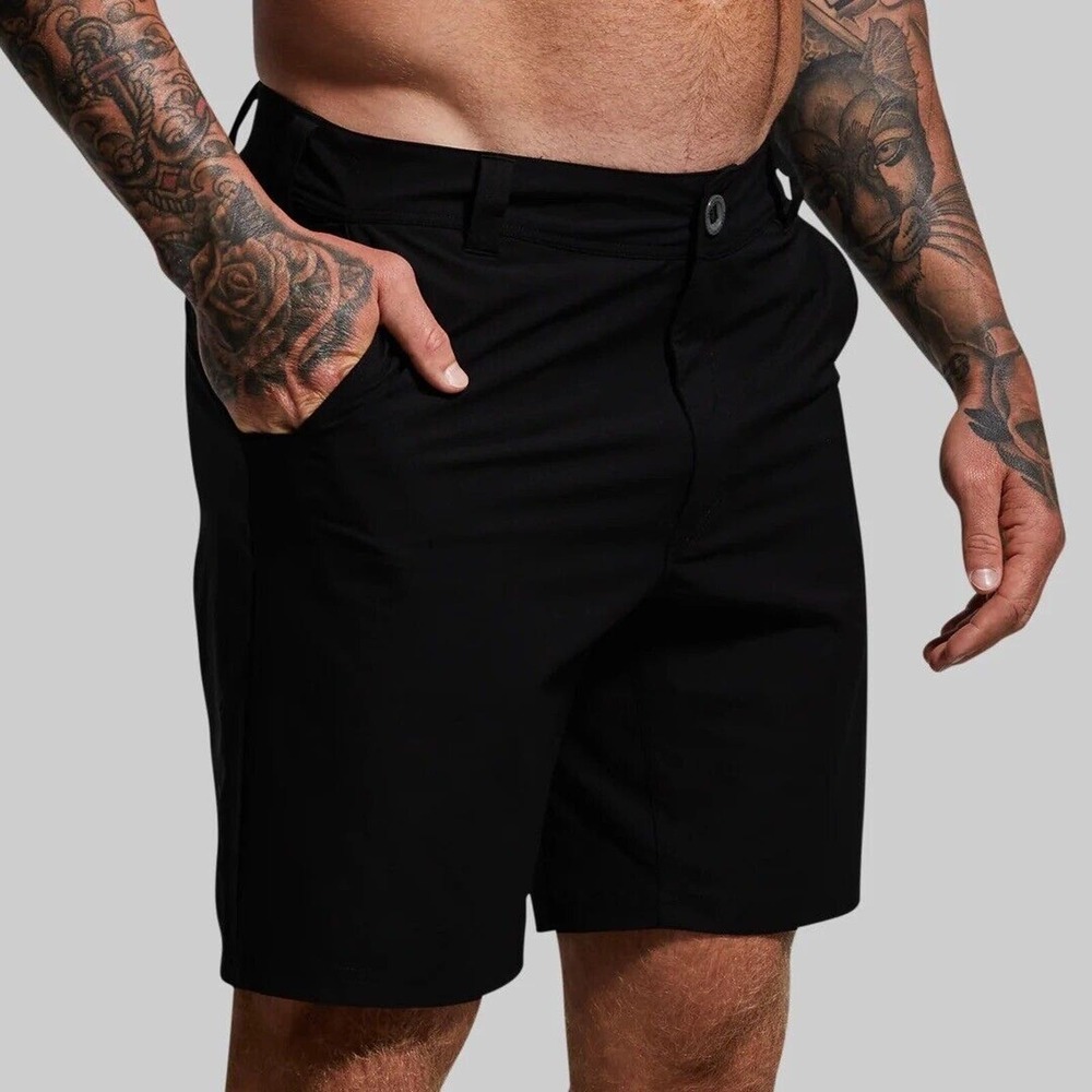Born Primitive Black Delta Short Sz 40x 9” Versatile Stretch Activewear Hybrid